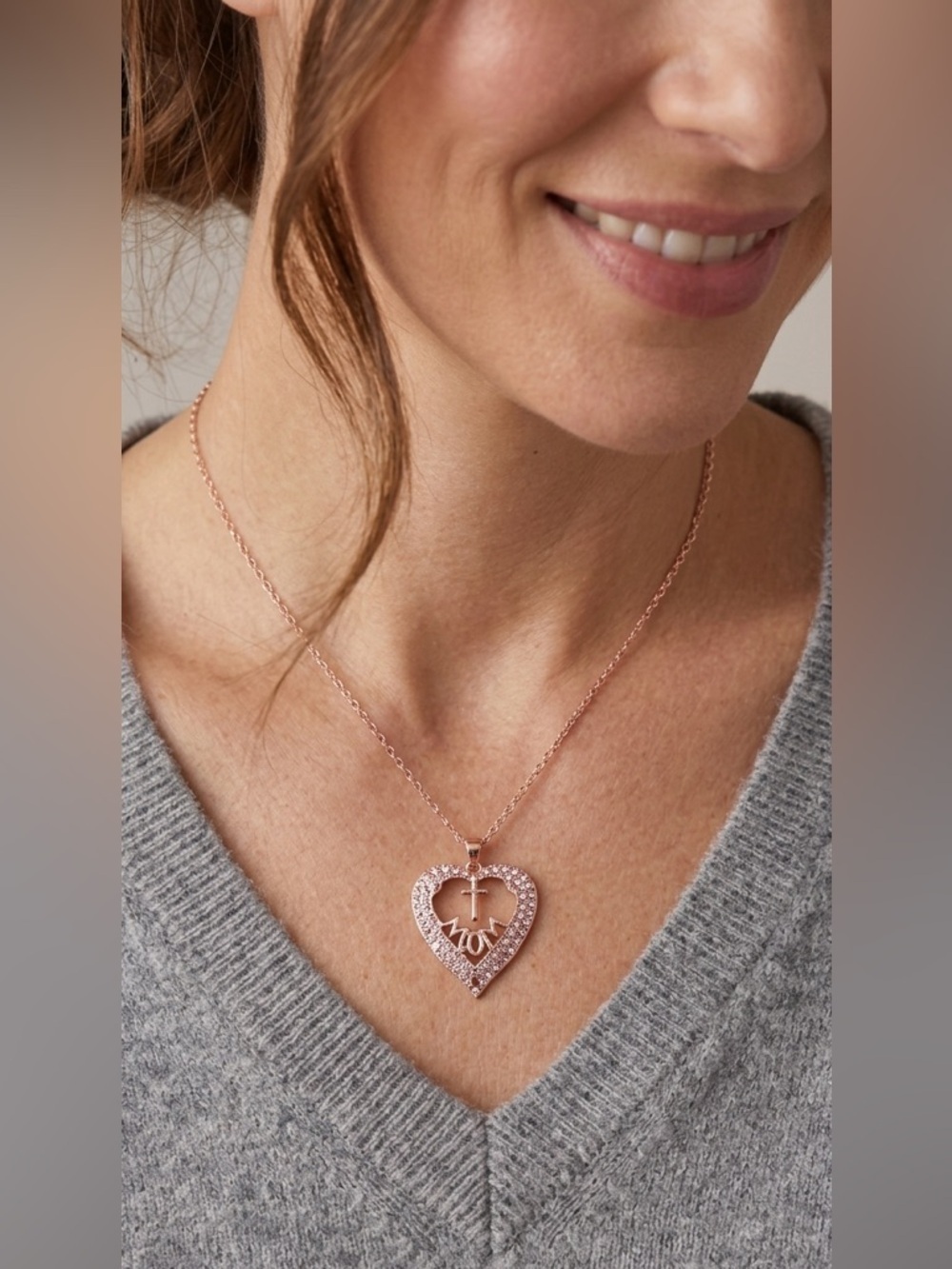 Mothers Day Rose Gold Mom
Cross Necklace
